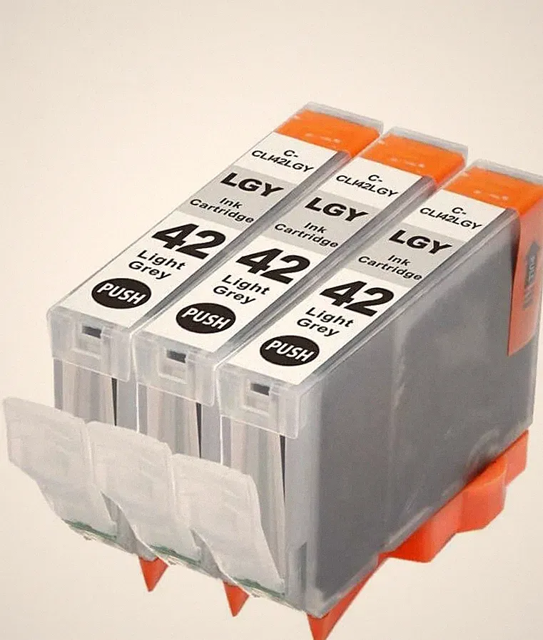 3 Compatible ink Cartridges for Canon CLI-42 Inkjet PIXMA PRO-100 (3 LightGray)
