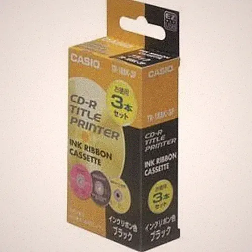 Casio TR-18BK-3P Ink Ribbon Disc Title Printer Pack of 3 Black Red Green Silver