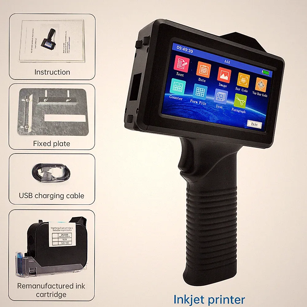 Handheld Inkjet Printer 600DPI Date Brand QR Barcode Coding Logo Digetal achine