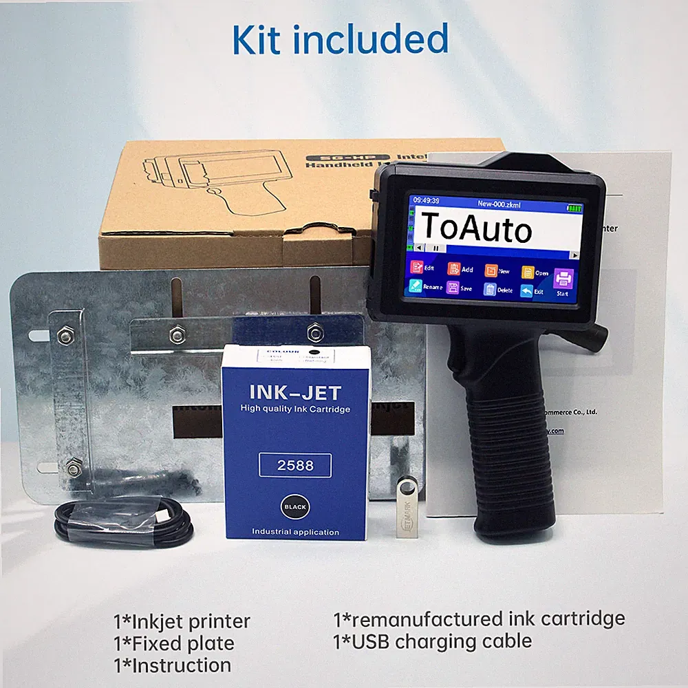 Handheld Inkjet Printer Touch Screen Date Barcodes Coding Machine /Ink Cartridge