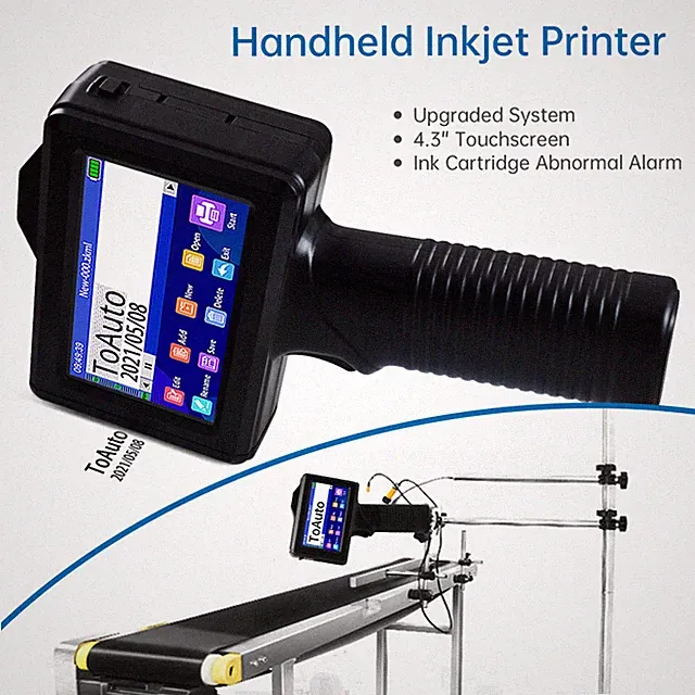 Handheld Inkjet Printer W/ 42ml ink cartridge Touch screen logo barcode machine