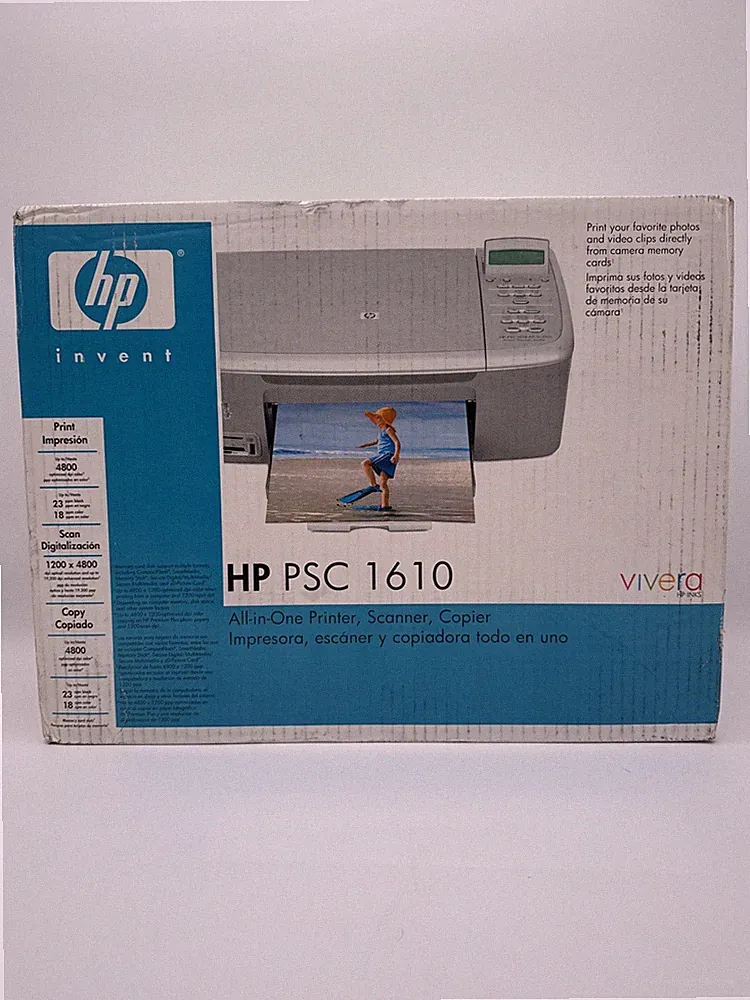 HP PSC 1610 All-In-One Inkjet Printer Scanner Copier Silver New Sealed