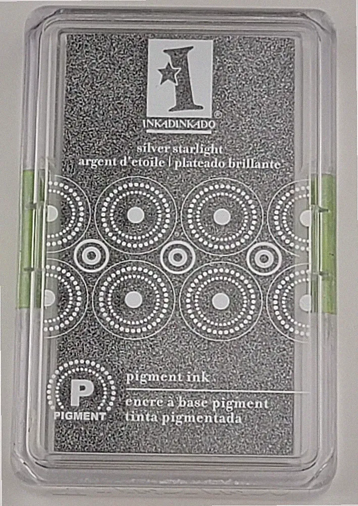 Inkadinkado SILVER STARLIGHT Pigment Ink METALLIC Embossing Non Toxic Waterproof