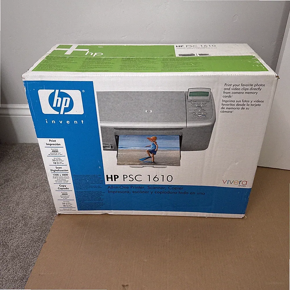 New FACTORY SEALED HP PSC 1610 All-In-One Inkjet Printer Scanner Copier Silver