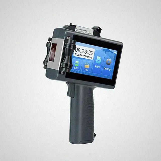 One inch handheld inkjet printer prints LOGO image and batch number with ink
