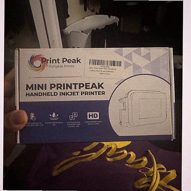 Print Peak Mini Handheld Inkjet Printer, Color, Portable, Water Resistant Ink