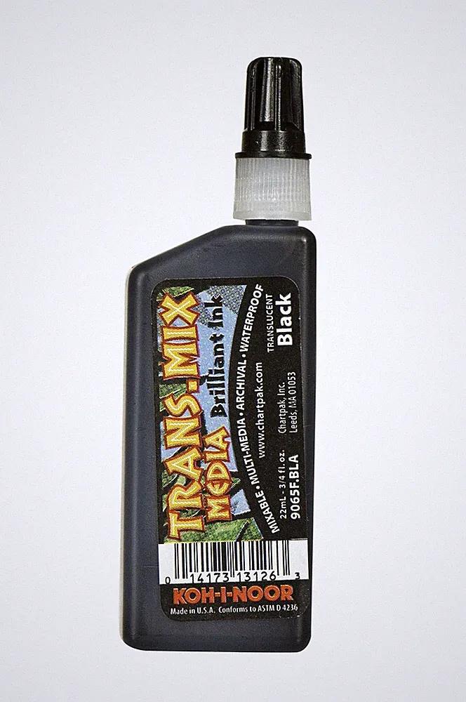Translucent Mix Media Pigment-Based Drawing Ink 0.75 Oz. Bottle Black